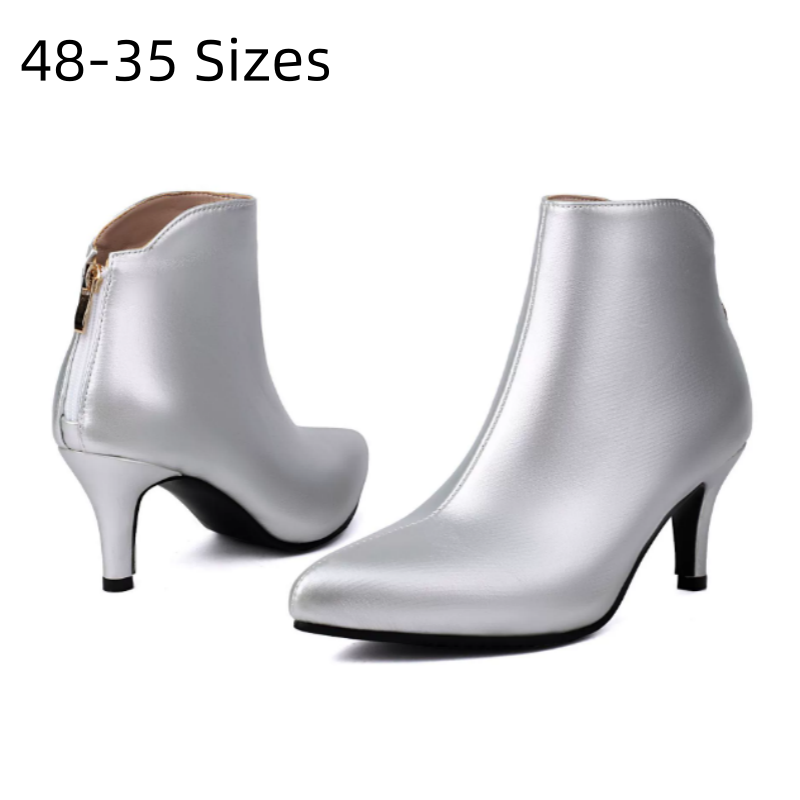 Women'S Fashion Riding Boots - Lady 48 or argent rouge talons
