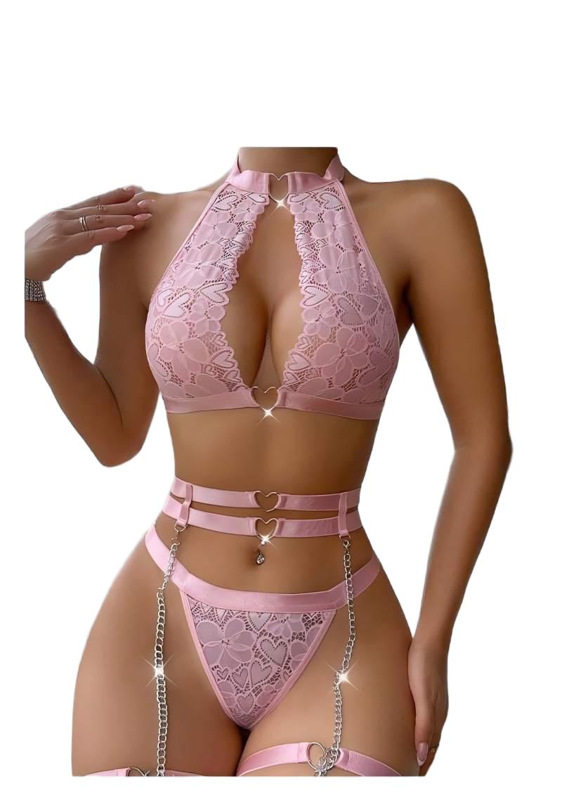 Women Fashion Necklace - Ensemble de lingerie sexy push-up en