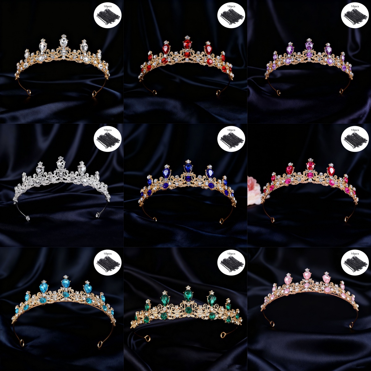 Women'S Fashion Headbands - Tiare de mariée vintage avec strass,