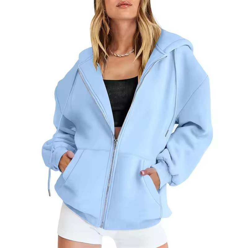 Women'S Fashion Zip Up Hoodies - Sweat-shirt à capuche zippé pour femme,