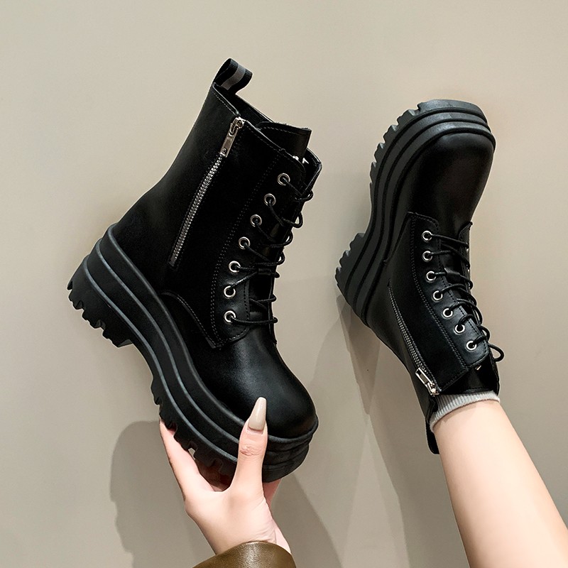 Women'S Fashion Socks - Bottes simples à plateforme zippée latérale