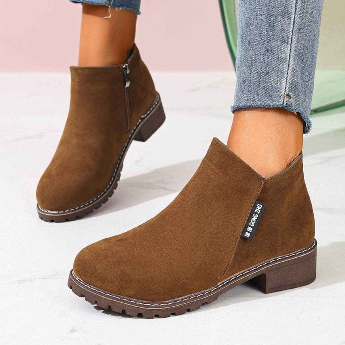 Women'S Fashion Riding Boots - Bottines pour femmes, automne-hiver, fermeture éclair