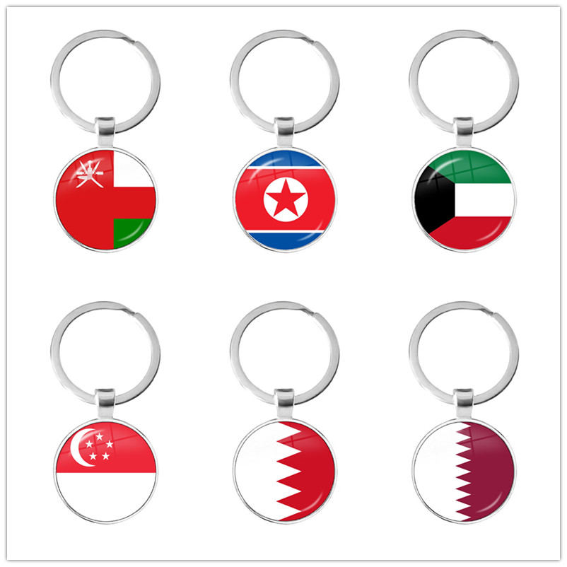 Women Fashion Qatar - Porte-clés drapeau National de singapour, Cabochon
