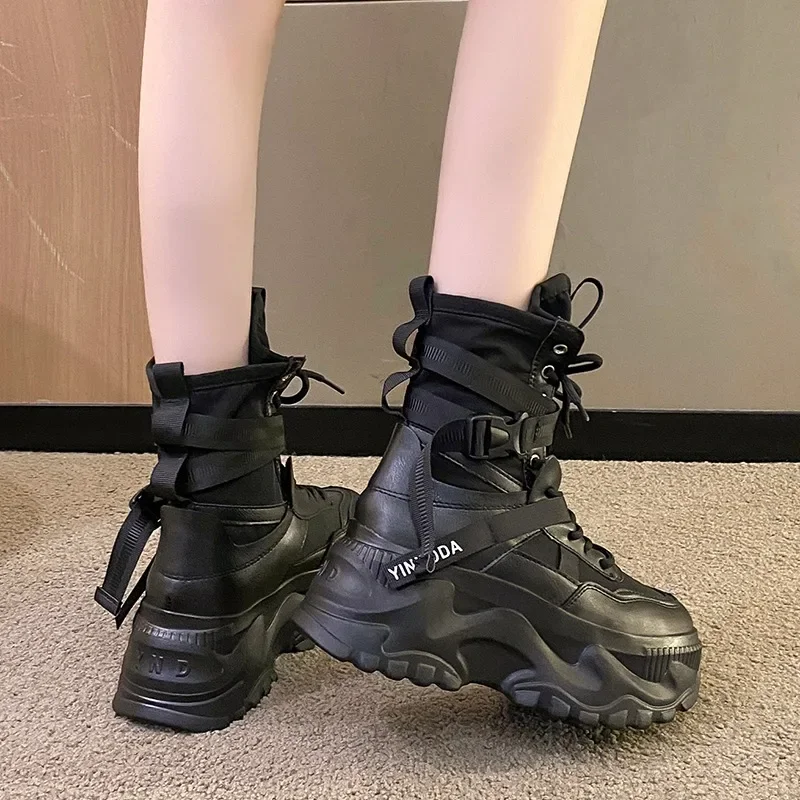 Women'S Fashion Socks - Mode femmes grosse plate-forme moto bottes