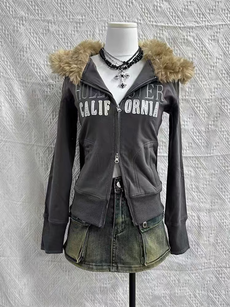 Women'S Fashion Zip Up Hoodies - Automne et hiver classique Style Harajuku
