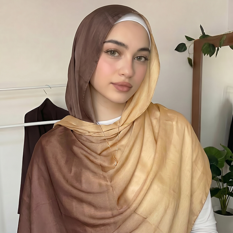 Women'S Fashion Headbands - Hijab musulman tendance, écharpe ombrée douce