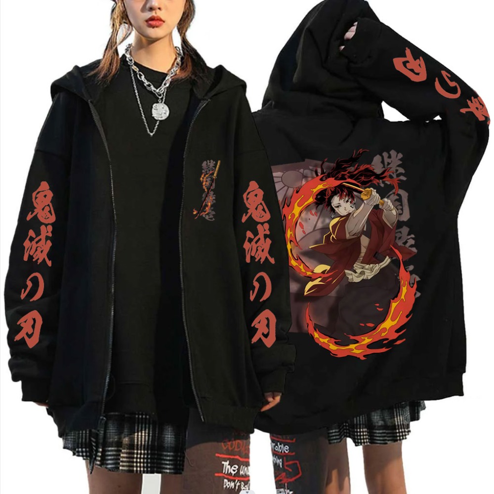 Women'S Fashion Zip Up Hoodies - Nouveau Demon Slayer Tsugikuni Yoriichi Merch