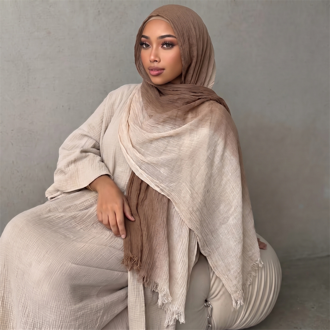 Women'S Fashion Headbands - Foulard Hijab en Rayonne Bicolore Dégradé