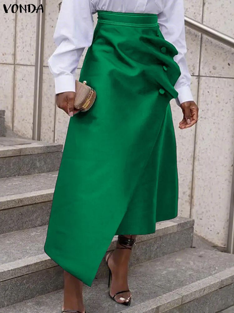 Women'S Fashion Kilt - Grande taille Satin Jupes VONDA femmes