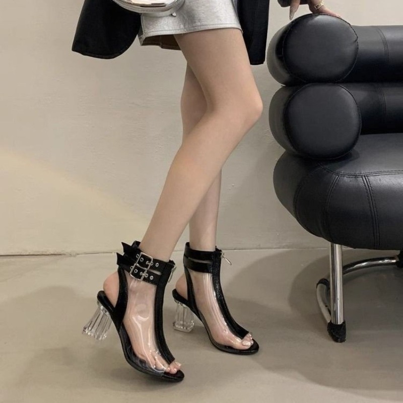 Women'S Fashion Belts - Sandales à talons en cristal avec