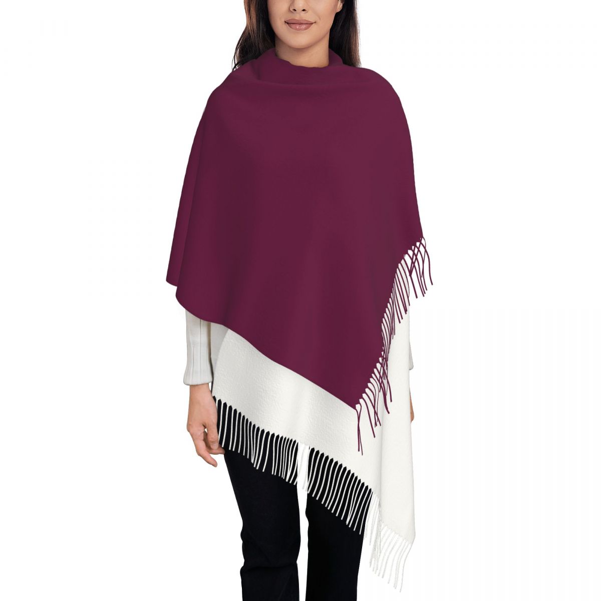 Women Fashion Qatar - Qatar Feel-Châle à pampilles pour femmes,