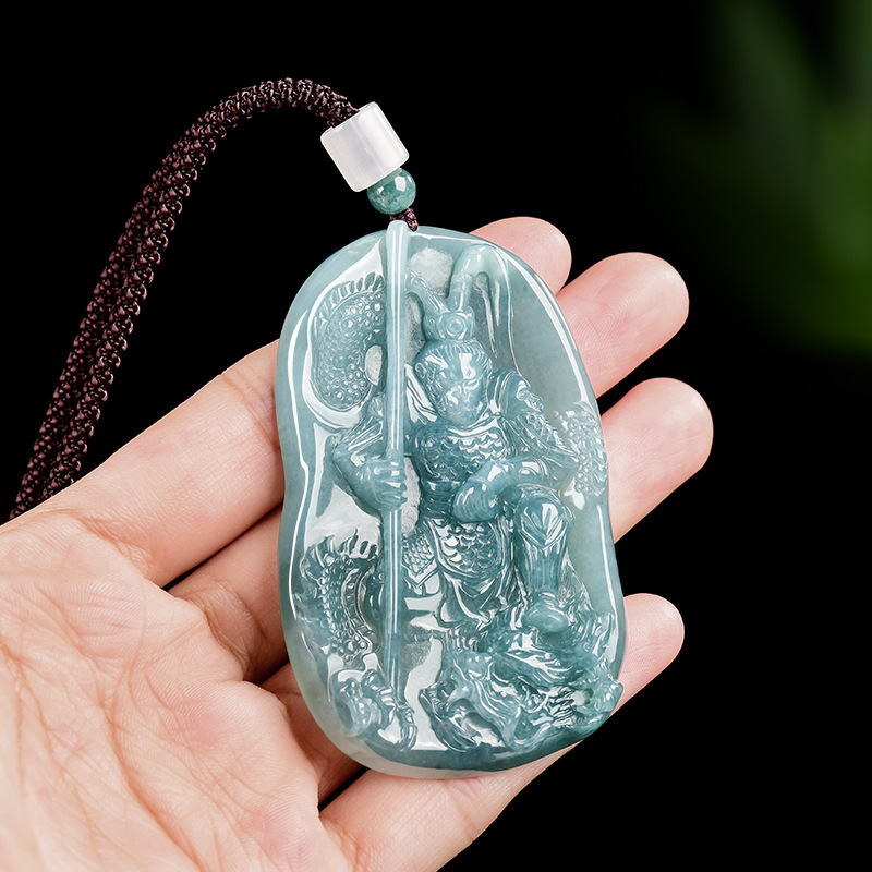Women Fashion Necklace - Collier pendentif Roi Singe en jadéite