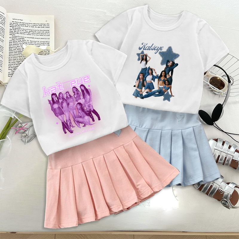 Mode K POP K-KATSEYE T-shirt j - Women'S Fashion Kilt avis et prix