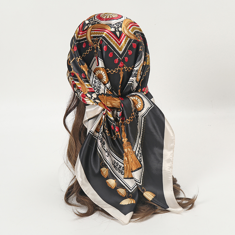 Foulard carré en satin pour fe - Women'S Fashion Headbands avis et prix