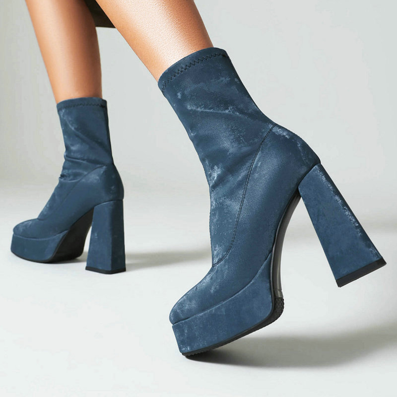 Tendance bleu foncé marron Mat - Women'S Fashion Socks avis et prix