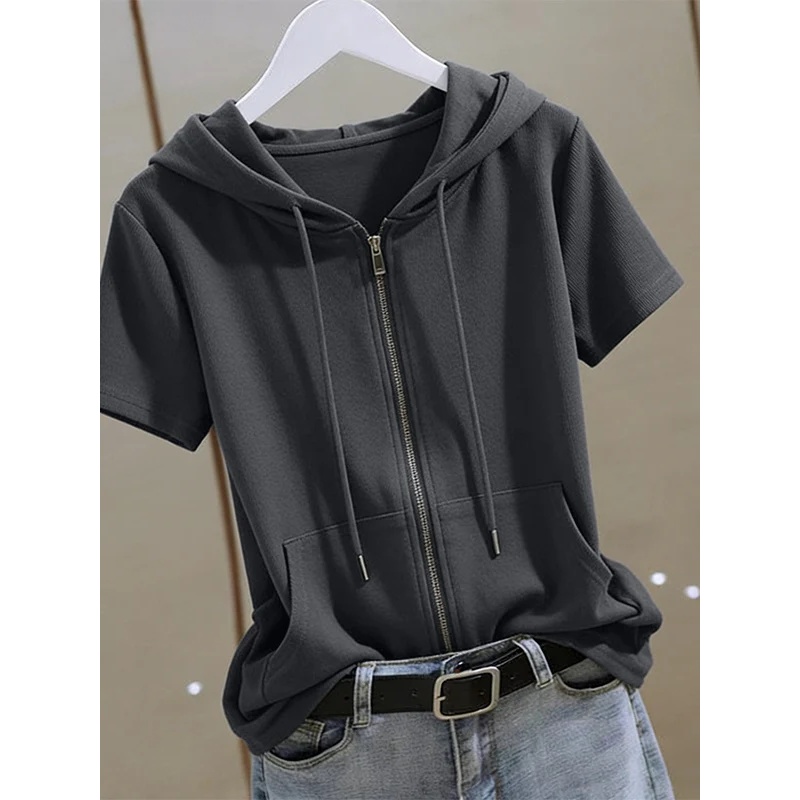 Sweat à capuche d'été à manche - Women'S Fashion Zip Up Hoodies avis et prix