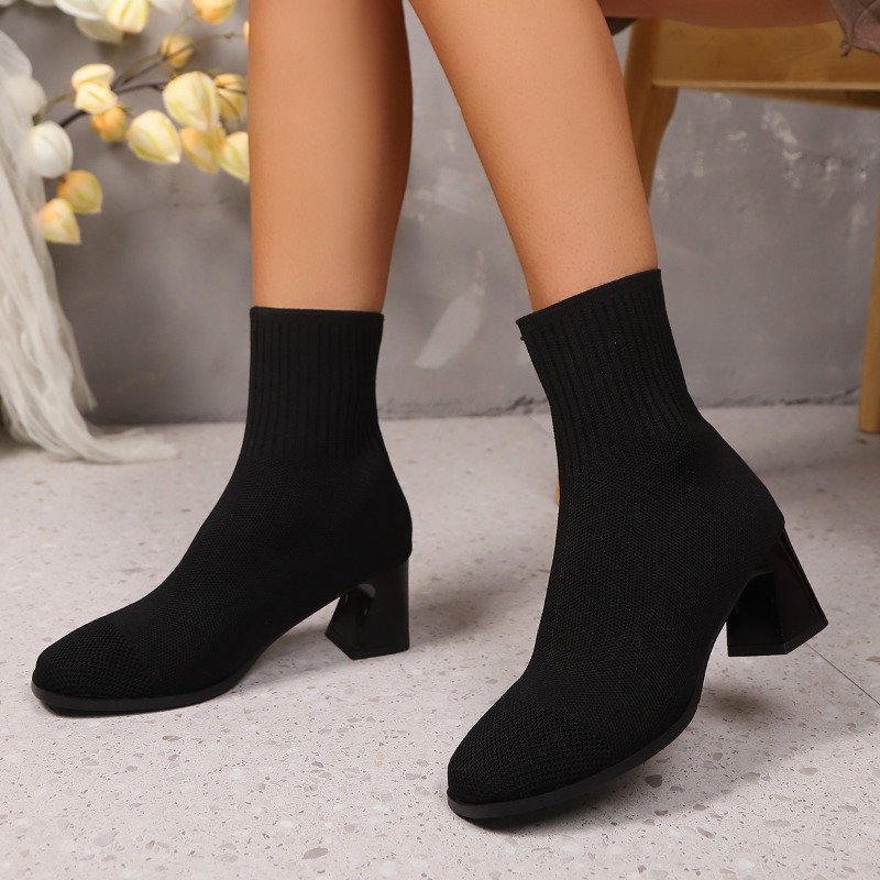 Bottines tricotées à talons ha - Women'S Fashion Socks avis et prix