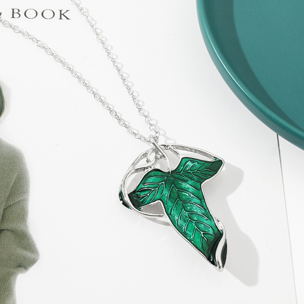 Collier pendentif feuille vert - Women Fashion Necklace avis et prix