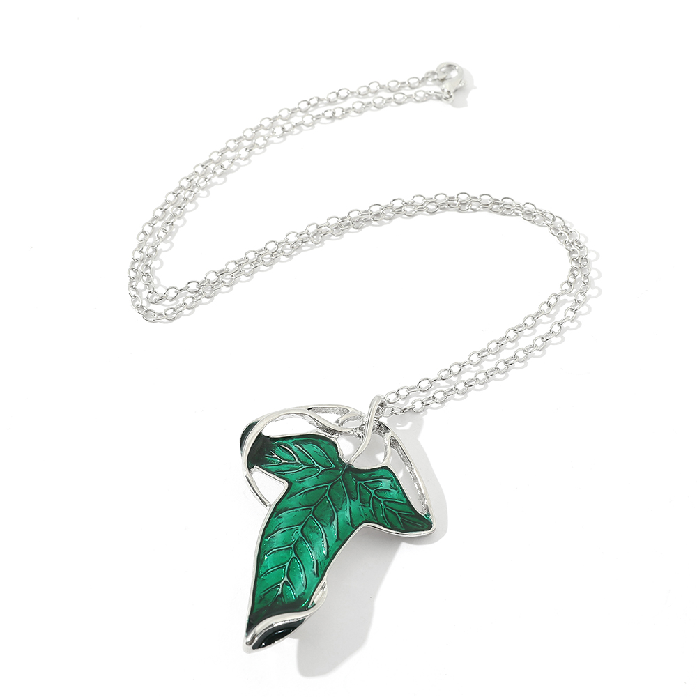 Collier pendentif feuille vert - Women Fashion Necklace avis et prix