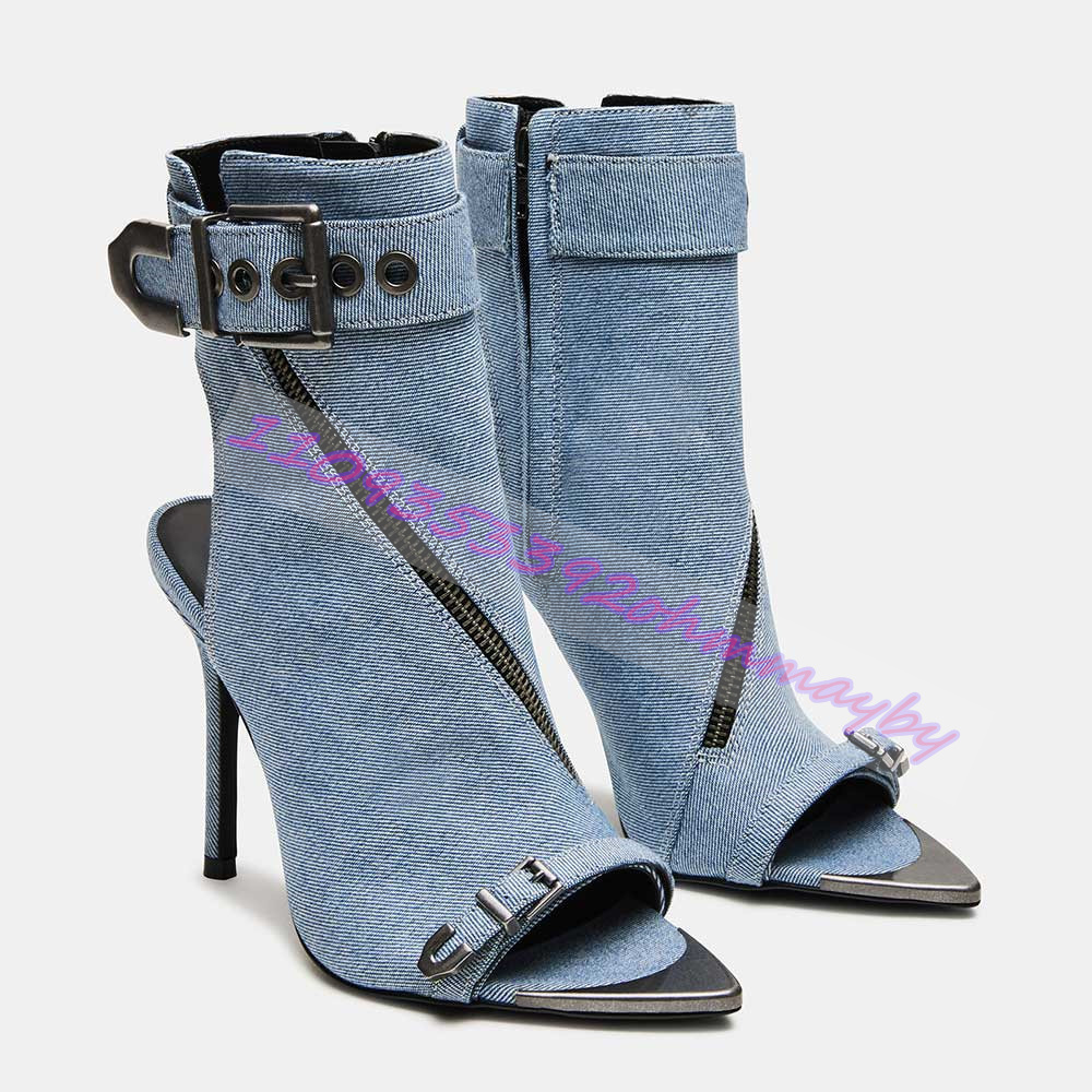 Bottines d'été en jean bleu à  - Women'S Fashion Belts avis et prix