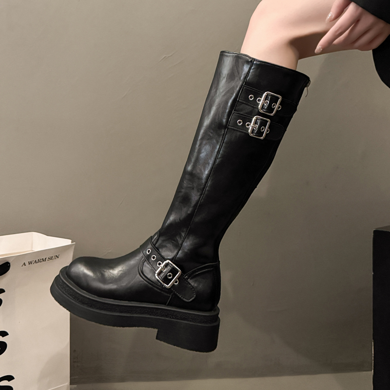 Bottes hautes à semelle épaiss - Women'S Fashion Riding Boots avis et prix