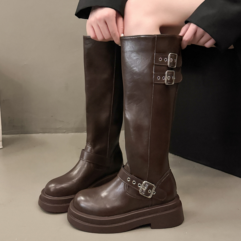 Bottes hautes à semelle épaiss - Women'S Fashion Riding Boots avis et prix