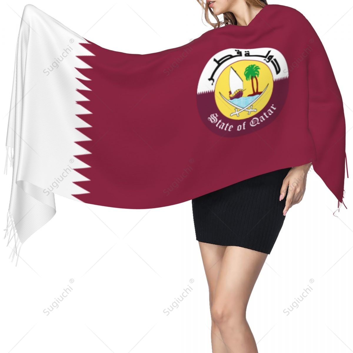 Qatar emblème drapeau écharpe  - Women Fashion Qatar avis et prix