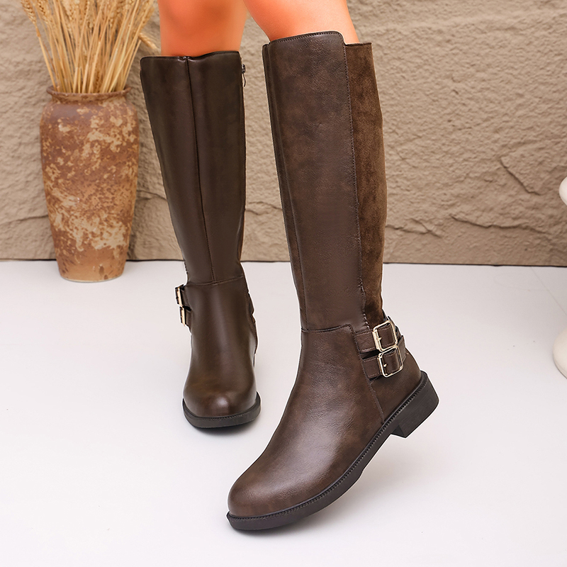 Bottes d'équitation en cuir PU - Women'S Fashion Riding Boots avis et prix