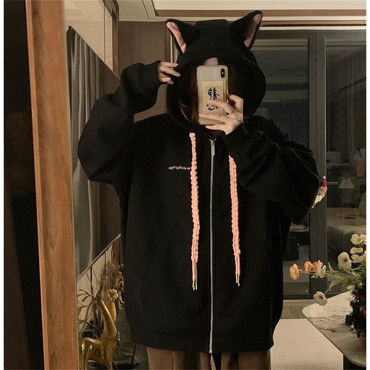 Manteau à capuche avec oreille - Women'S Fashion Zip Up Hoodies avis et prix