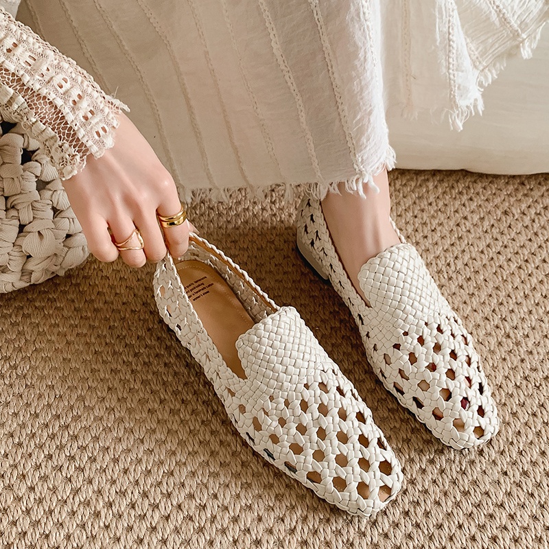 Sandales tressées en cuir véri - Women Fashion Heels avis et prix