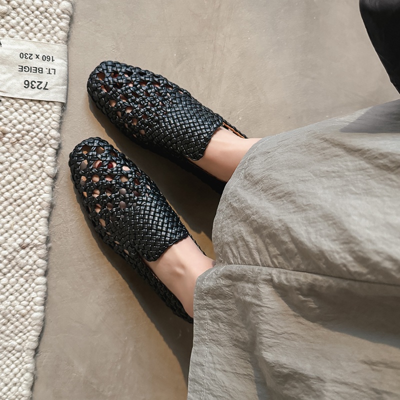 Sandales tressées en cuir véri - Women Fashion Heels avis et prix