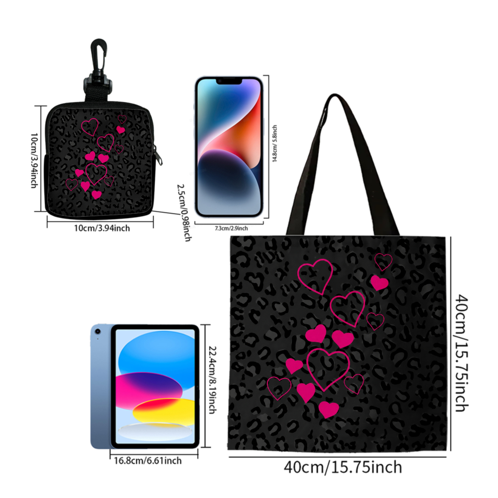 Sac fourre-tout noir à imprimé - Coin Purse Women avis et prix
