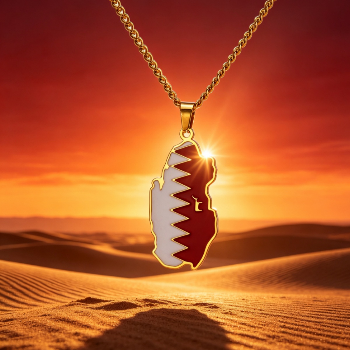 Collier Carte du Qatar Goutte  - Women Fashion Qatar avis et prix